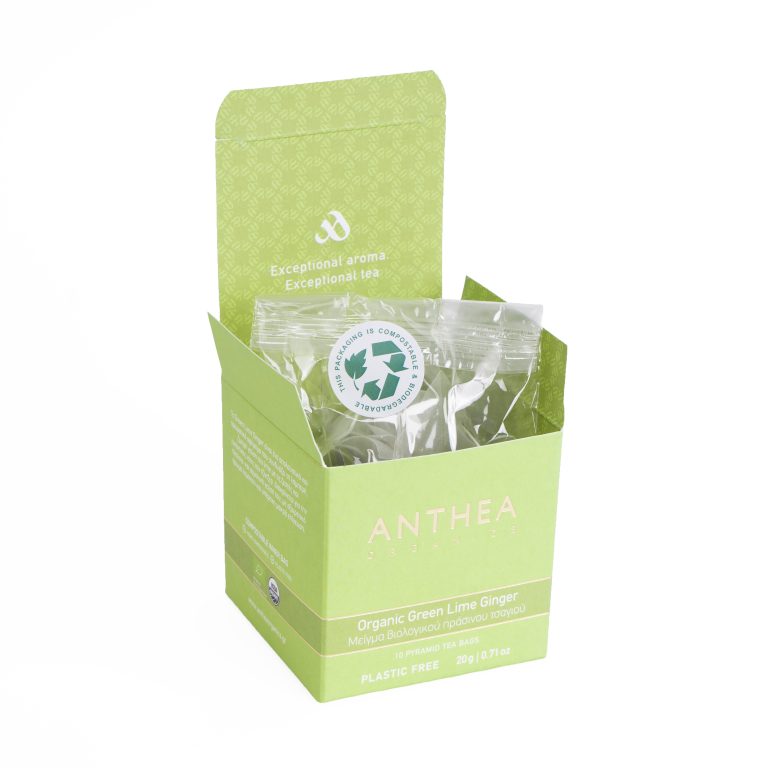 Organic Lime Ginger Plastic Free Tea Bags 10 pcs